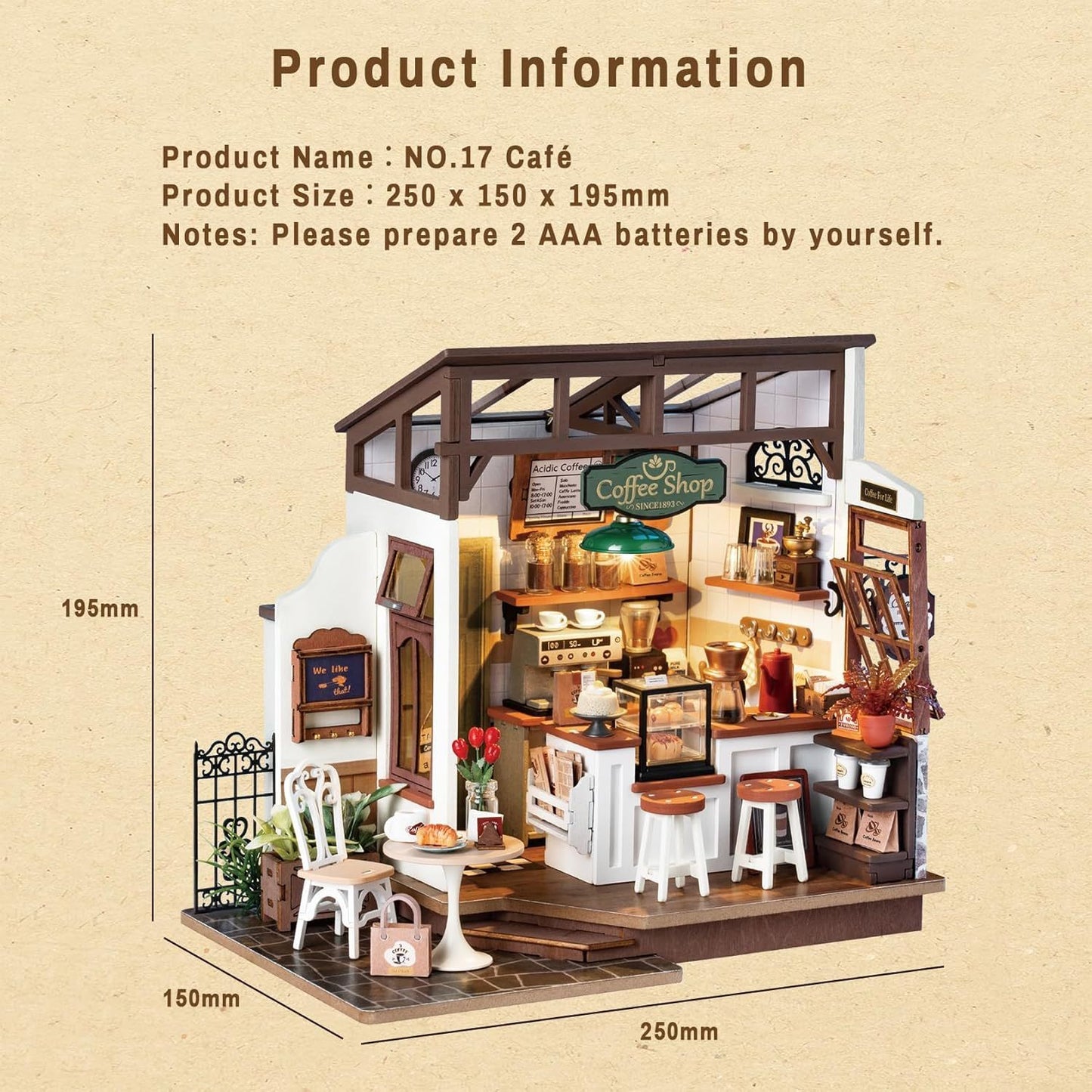 Cafe Miniature House Kit