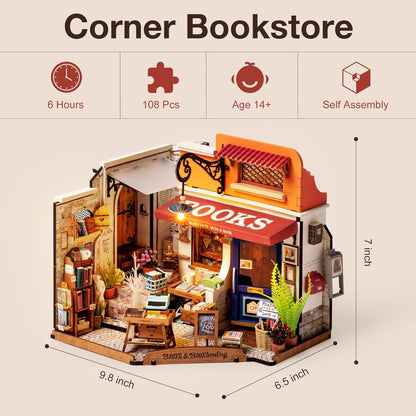 Miniature House Kit Corner Bookstore