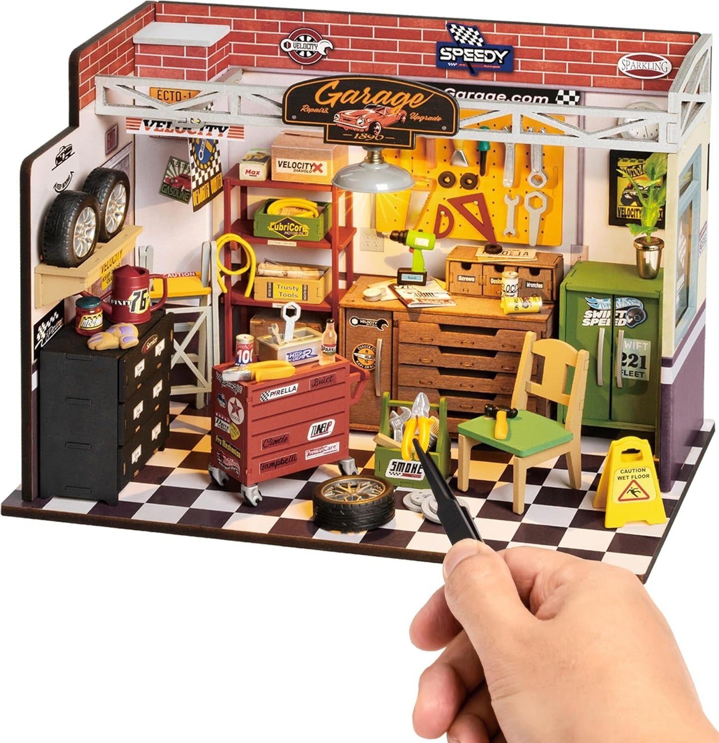 DIY Miniature House Kit Garage Workshop