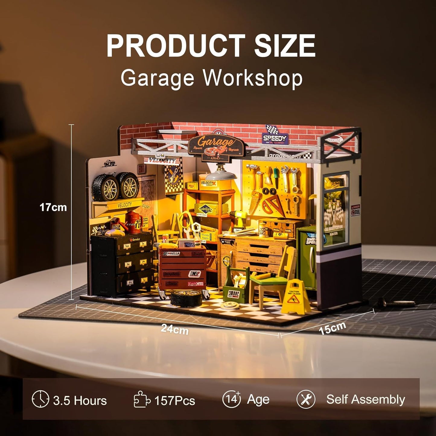 DIY Miniature House Kit Garage Workshop
