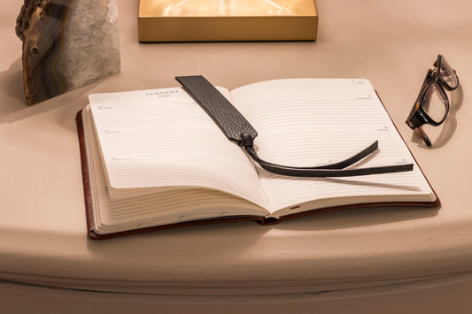 Genuine Pebble Leather Bookmark
